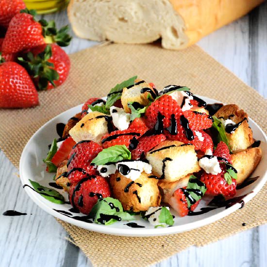 Honey & Strawberry Panzanella Salad