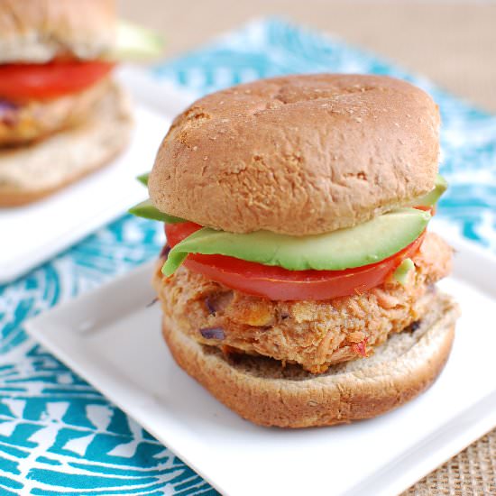Thai Peanut Salmon Burgers