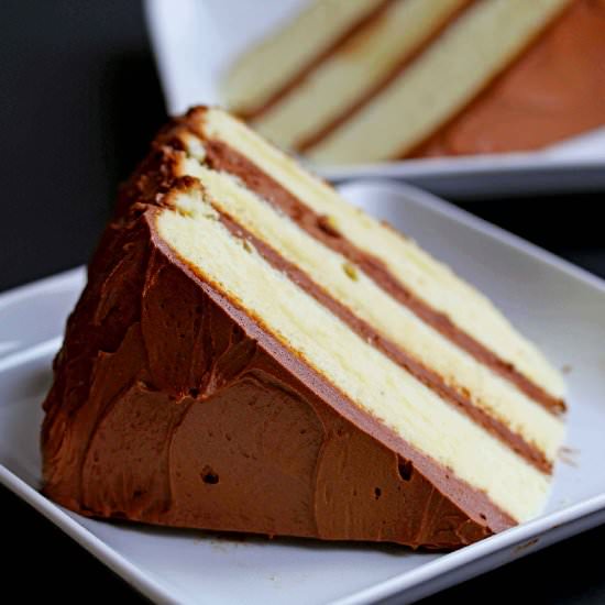 Yellow Cake with Chocolate Frosting