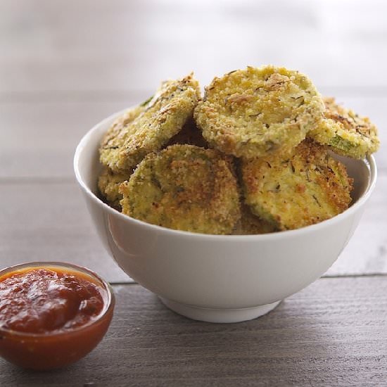 Almond Crusted Zucchini Crisps