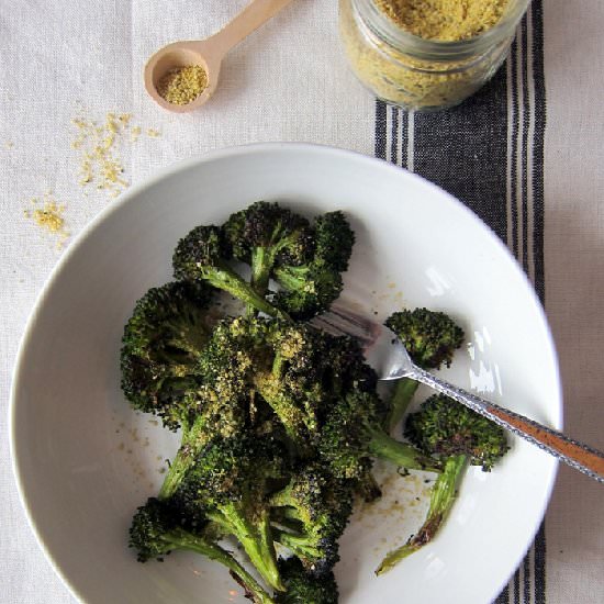 Roasted Broccoli + Hemp “Parmesean”