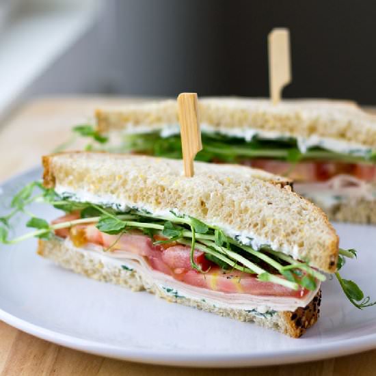Turkey, Pea Shoots, & Cream Cheese