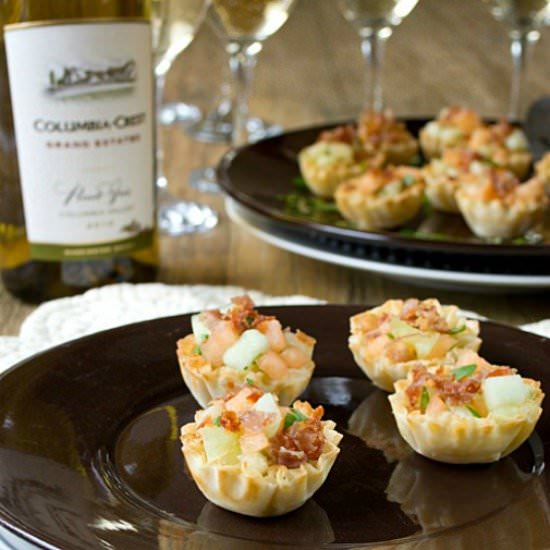 Crispy Prosciutto and Melon Cups