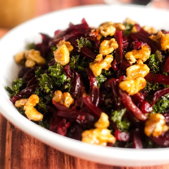 Kale & Beet Salad with Walnuts