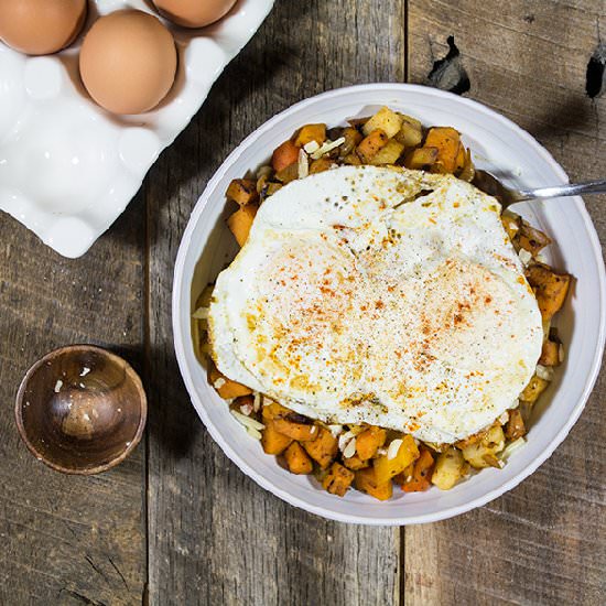 Root Vegetable Hash with Eggs