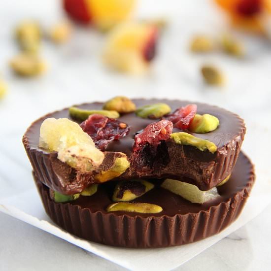 Dark Chocolate Fruit and Nut Cups