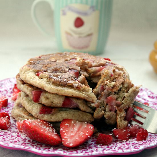 Strawberry and Coconut Pancakes