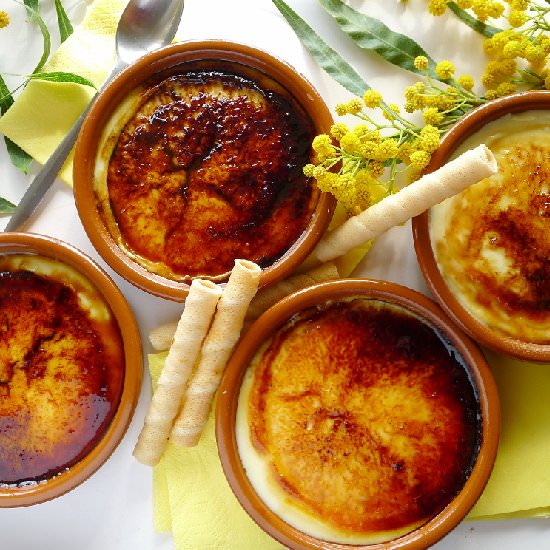 Custards with Burnt-Sugar Topping
