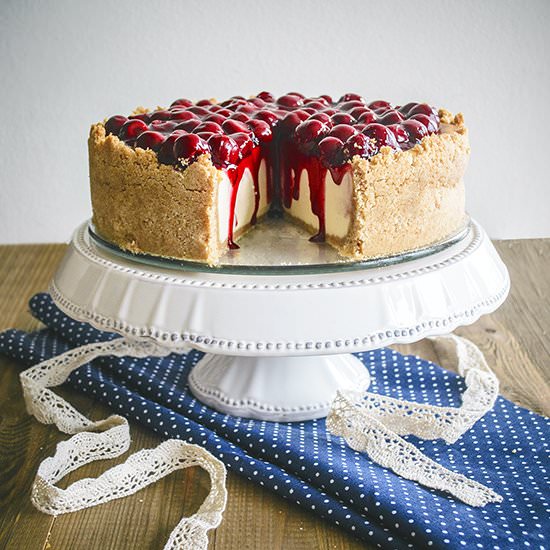 New York Cheesecake with Cherries
