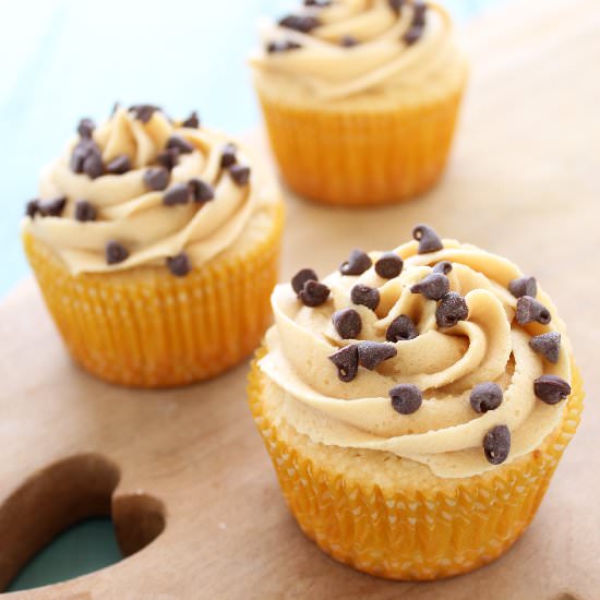 Chocolate Chip Cookie Dough Cupcake