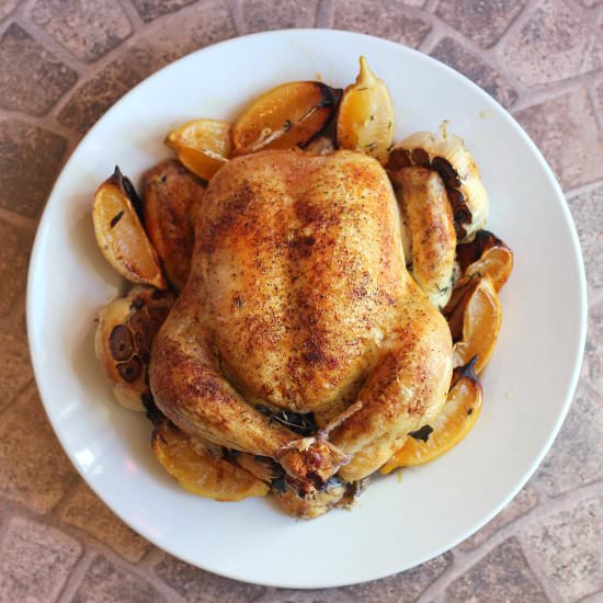 Roast Chicken with Lemon and Garlic