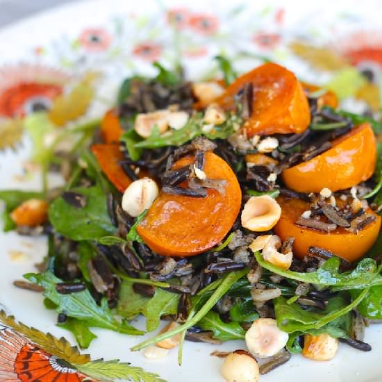 Grilled Persimmon & Wild Rice Salad