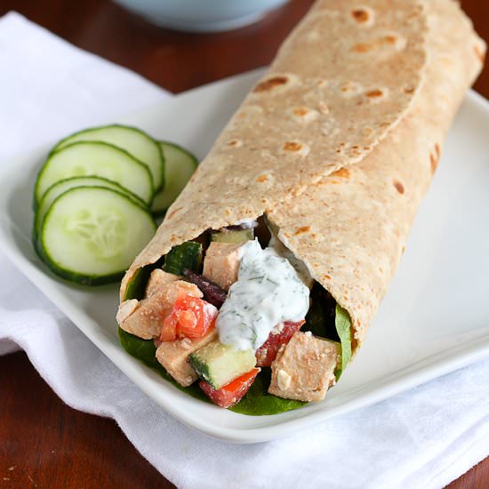 Greek Chicken Salad Wrap