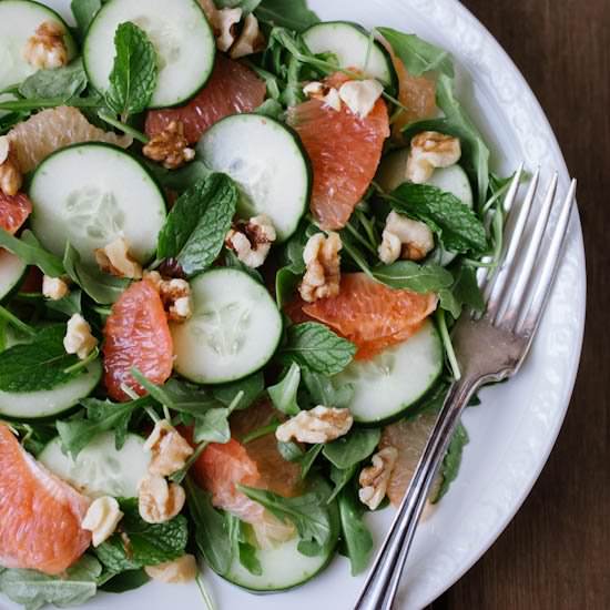 Grapefruit, Cucumber, Mint Salad