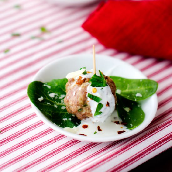 Greek Meatballs with Feta Sauce