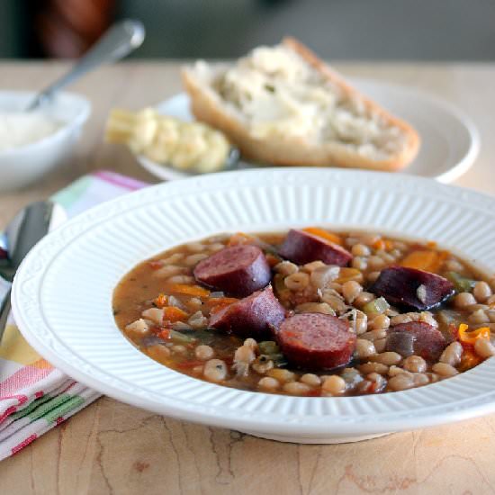 Slow Cooker Sausage and Bean Stew