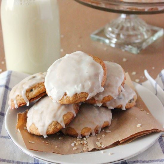 Iced Oatmeal Raisin Cookies