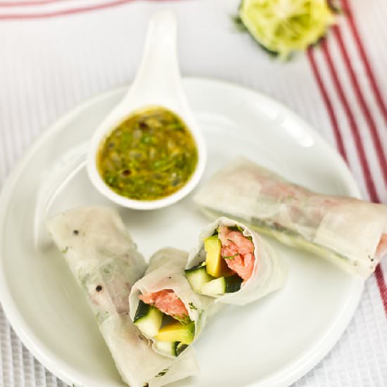Spring Rolls with Salmon