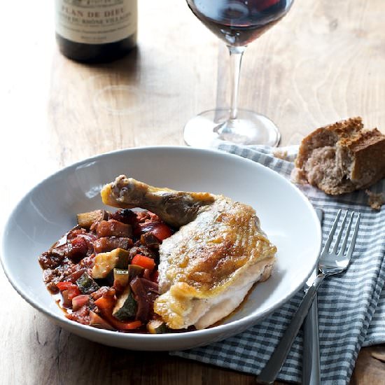 Guinea Fowl with Ratatouille