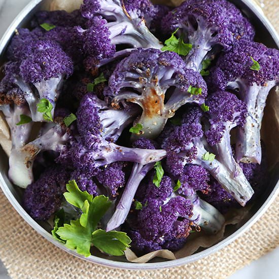 Roasted Purple Cauliflower