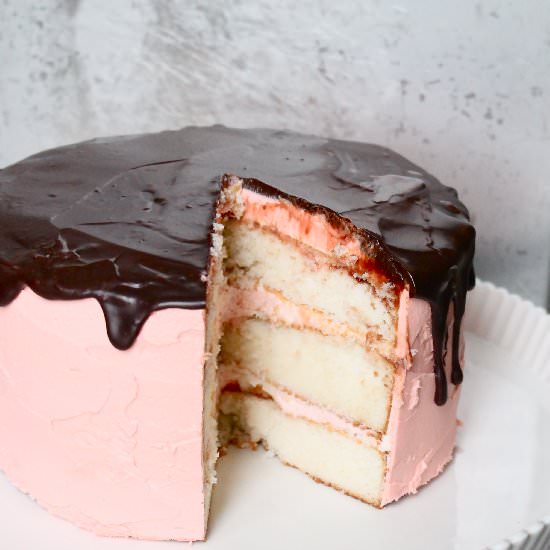 White Cake with Cherry Buttercream
