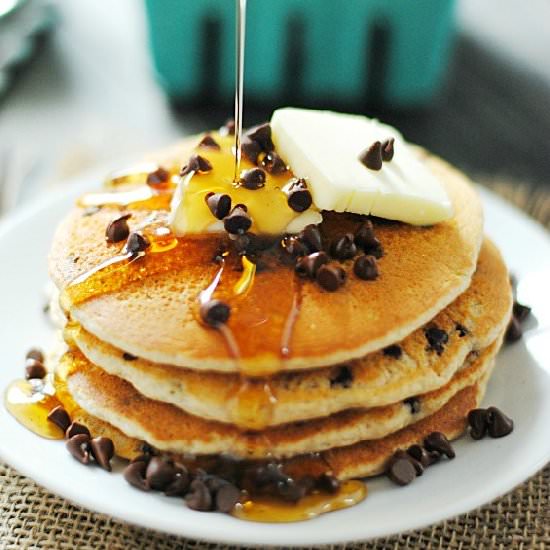 Oatmeal Chocolate Chip Pancakes