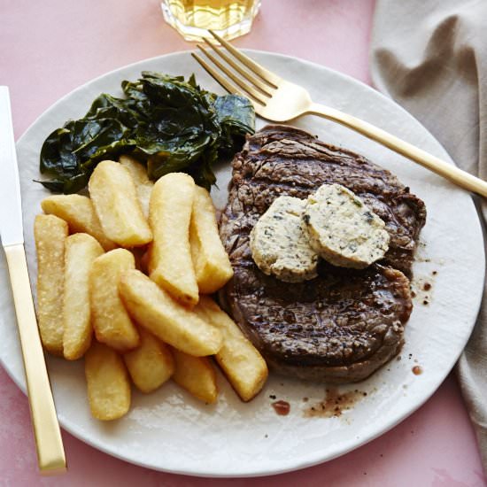 Rib Eye Steaks with Zaatar Butter