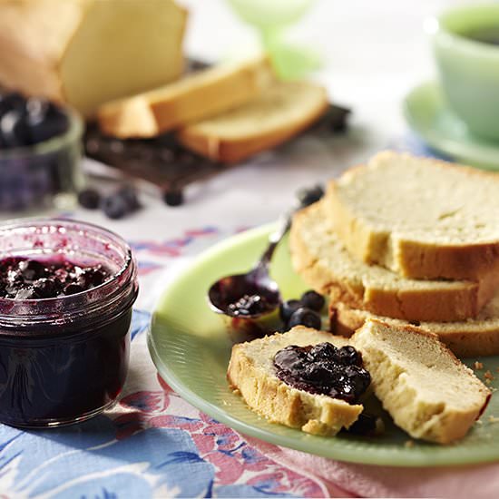 Pound Cake with Blueberry Jam