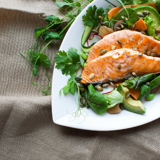 Salmon Salad with Wasabi Dressing