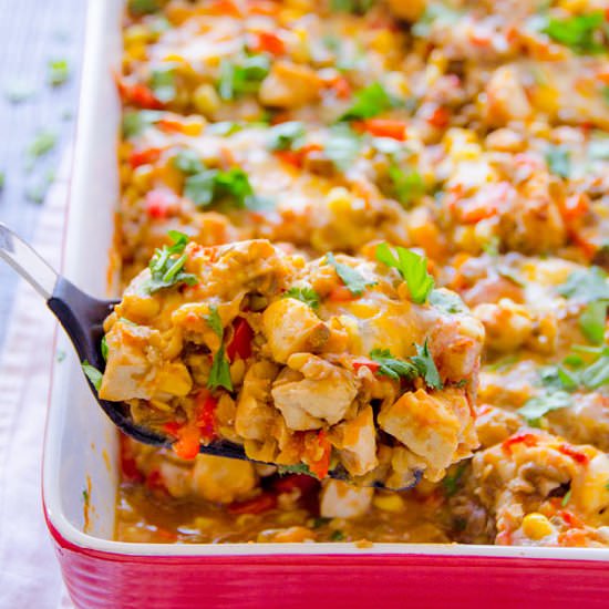 Santa Fe Chicken & Lentil Casserole