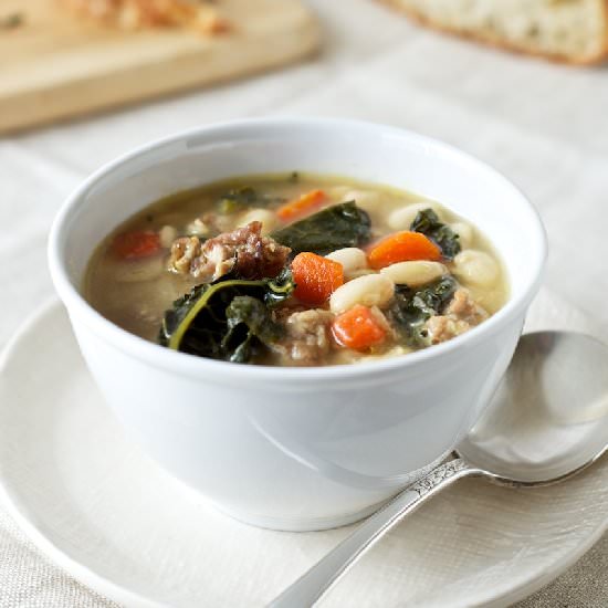 Kale White Bean + Sausage Soup