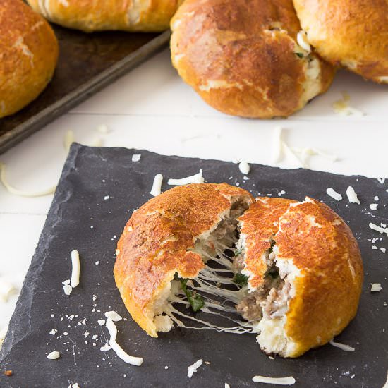 Sausage & cheese pretzel puffs