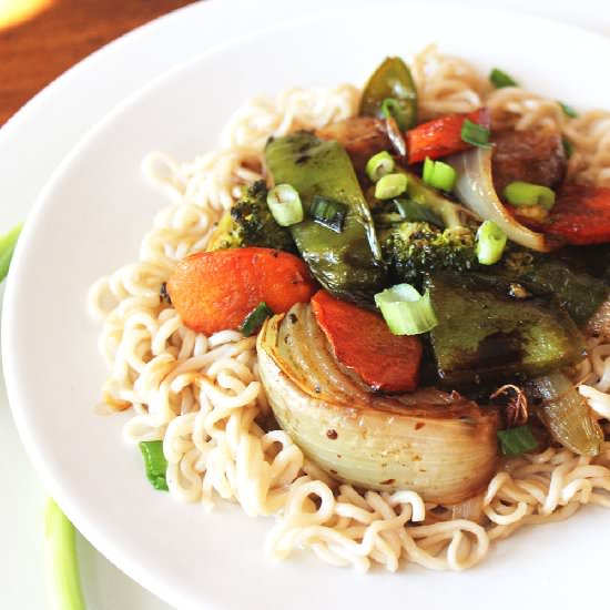 Noodles with Roasted Soy Veggies