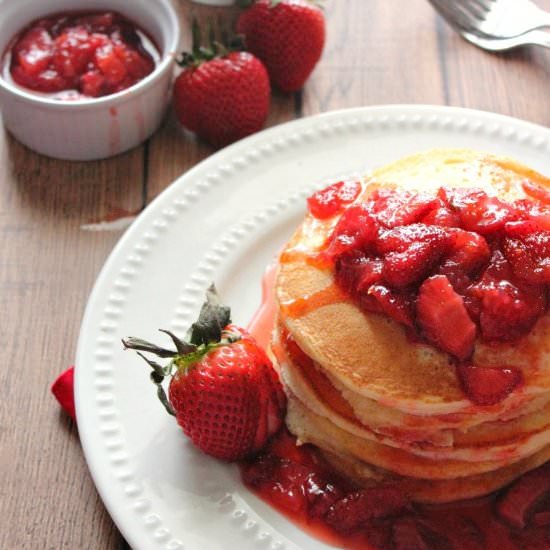 Ricotta Pancakes with Syrup