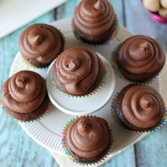 Mocha Cookie Dough Cupcakes