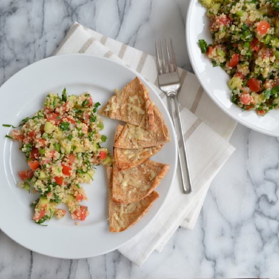 Quinoa Salad served with Pita Chips