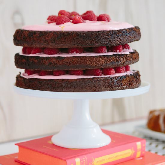 German Torte with Raspberries