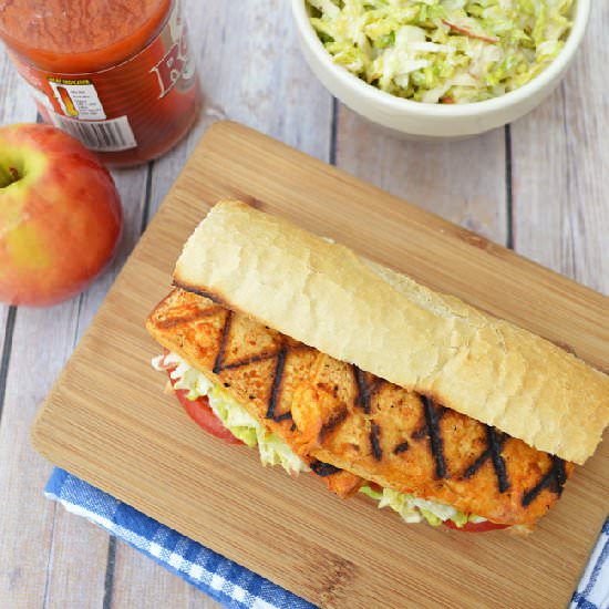 Grilled Buffalo Tofu Po’ Boy