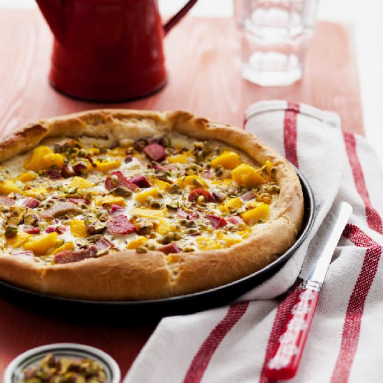 Rhubarb Mango Brioche Galette