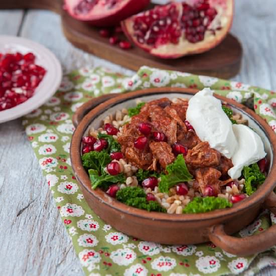 Spelt and pulled beef
