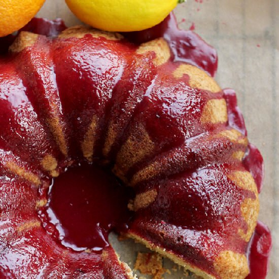 Blood orange pound cake