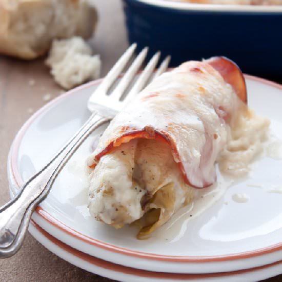 Endive Gratin with Ham and Gruyere