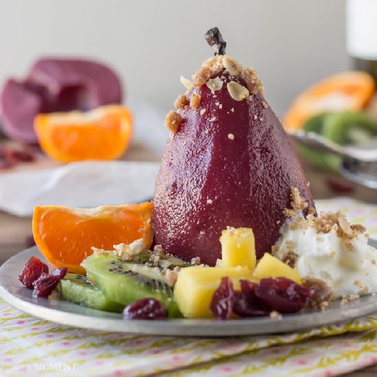 Sangria Poached Pears