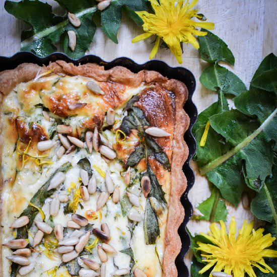 Dandelion and Feta Tart