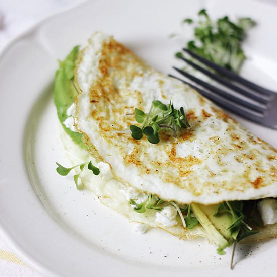 Avocado & Microgreen Omelette