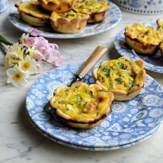 Cheese and Broccoli Onion Tartlets