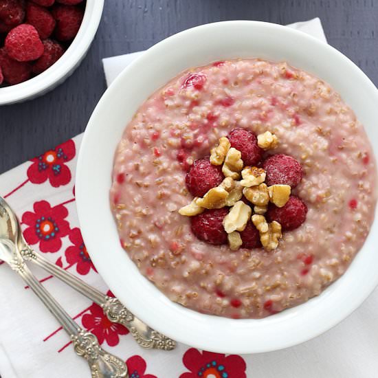 Raspberry Steel Cut Oatmeal