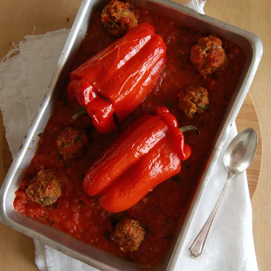 Chorizo, Beef and Couscous Stuffed