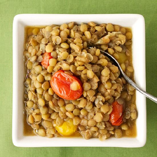 Lentils w/Tomatoes & Roasted Garlic