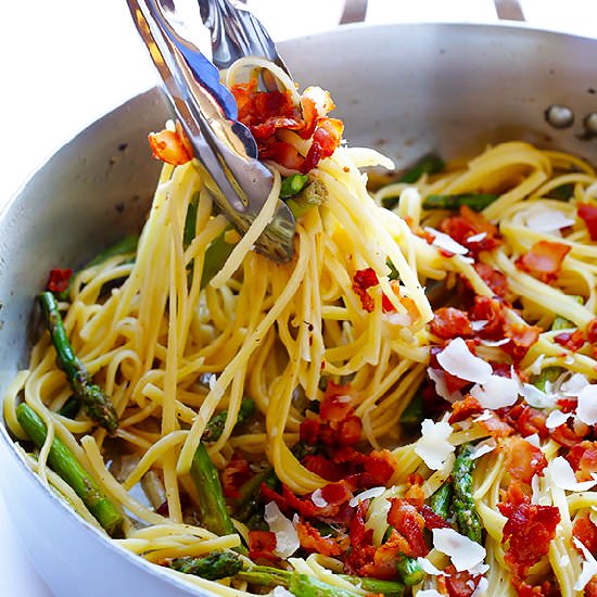 5 Ingredient Bacon Asparagus Pasta
